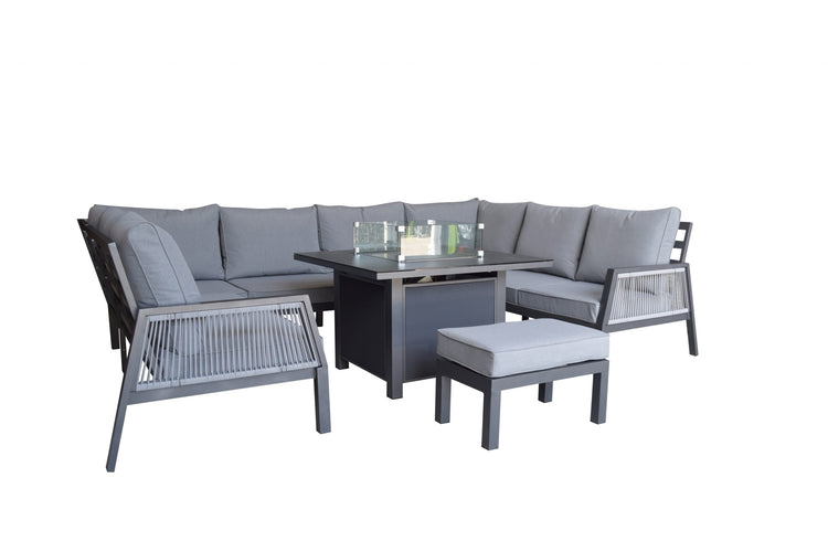 Signature Weave - Rattan U Shape Sofa with Firepit | Bettina | Bett0411