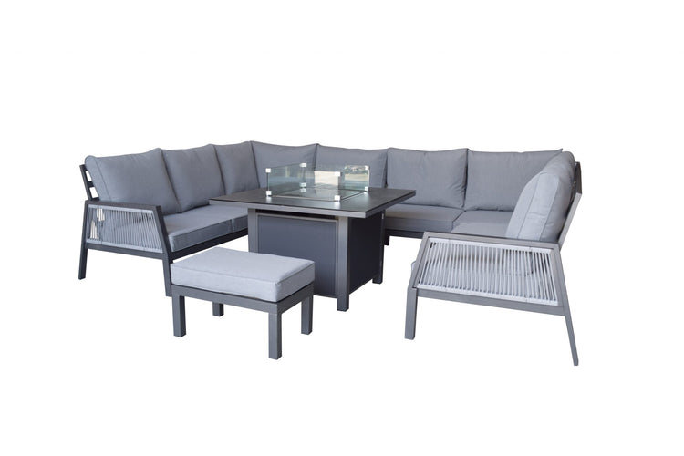 Signature Weave - Rattan U Shape Sofa with Firepit | Bettina | Bett0411