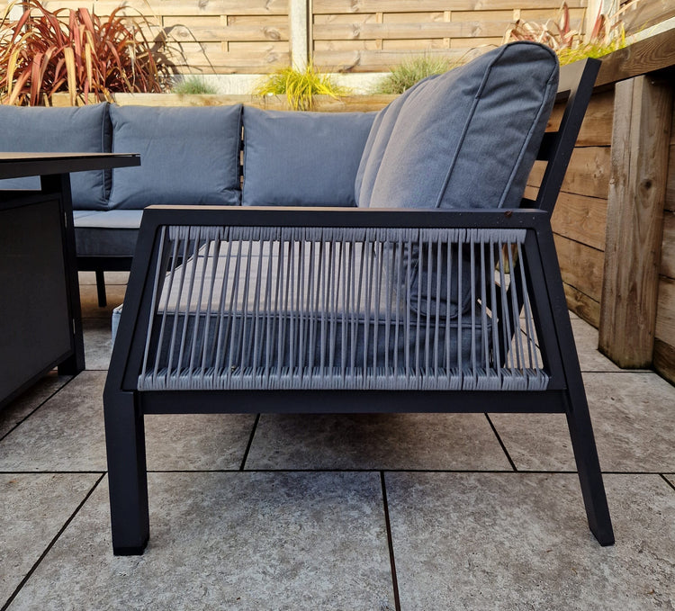 Signature Weave - Bettina Corner Dining Set with Firepit Table | Bett0426