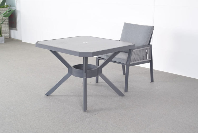 Signature Weave - Bettina 4 Seater Square Table with Ceramic Glass Top | Bett0446