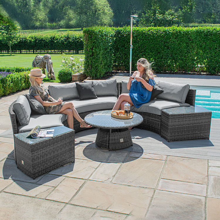 Homeflair - Half Moon Rattan Sofa Set