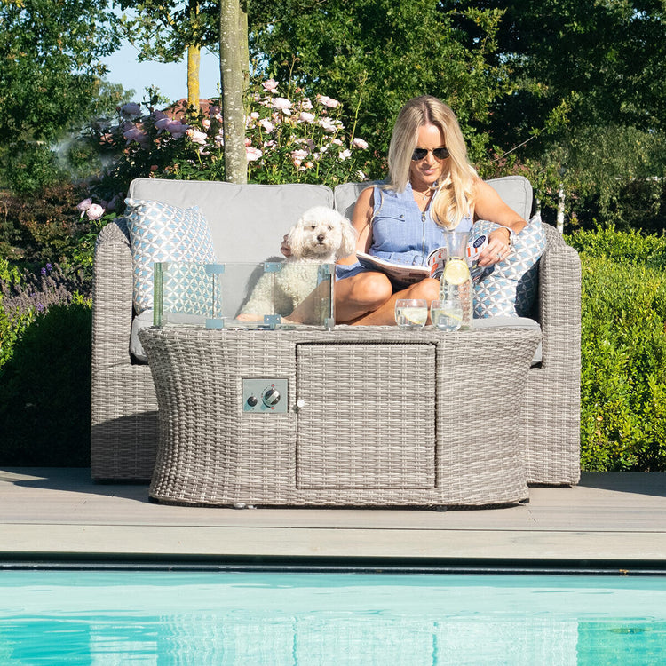 Homeflair - Oxford - Oval Fire Pit Coffee Table
