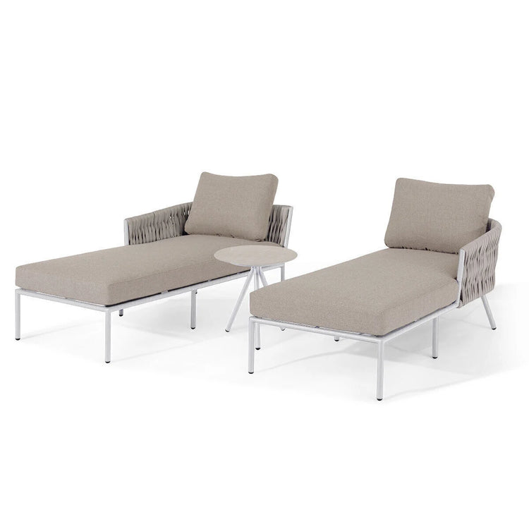 Maze Rattan - Marina Rope Weave Double Sunlounger Set