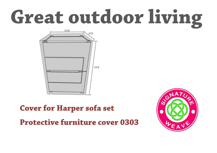 Rattan Protective Cover for Harper Sofa Set 130 x 100cm | Cove0303