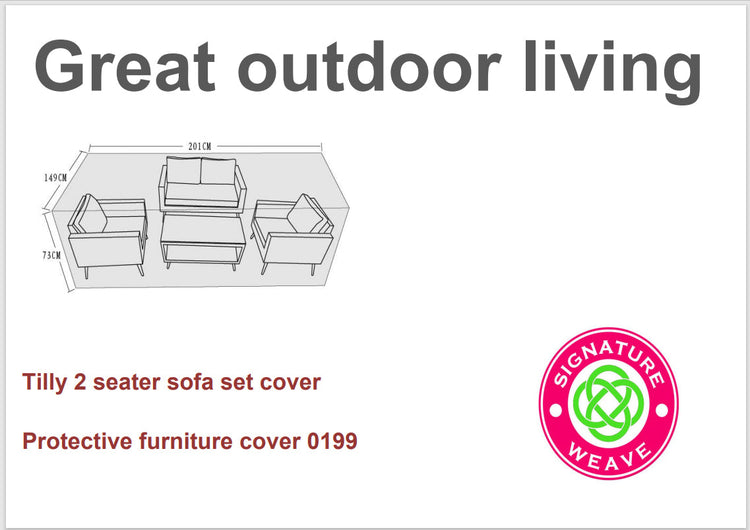 Rattan Protective Cover to fit Tilly Set 201 x 149 x 73cm | Cove0199