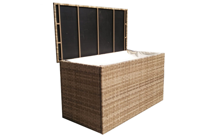 Medium Caramel 3-Wicker Weave Rattan Garden Cushion Storage Box, 140cm | Signature Weave