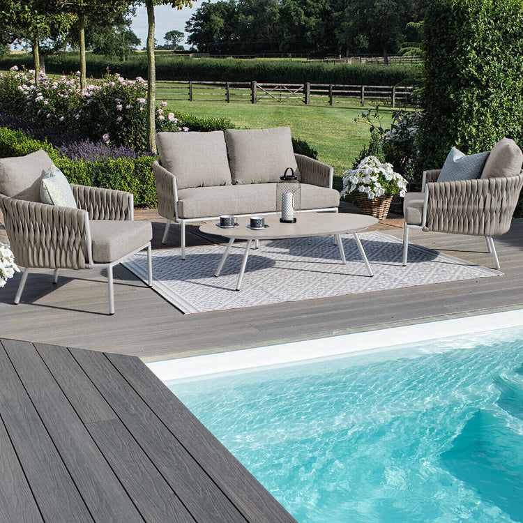 Homeflair - Marina 3 Seat Rope Weave Sofa Set