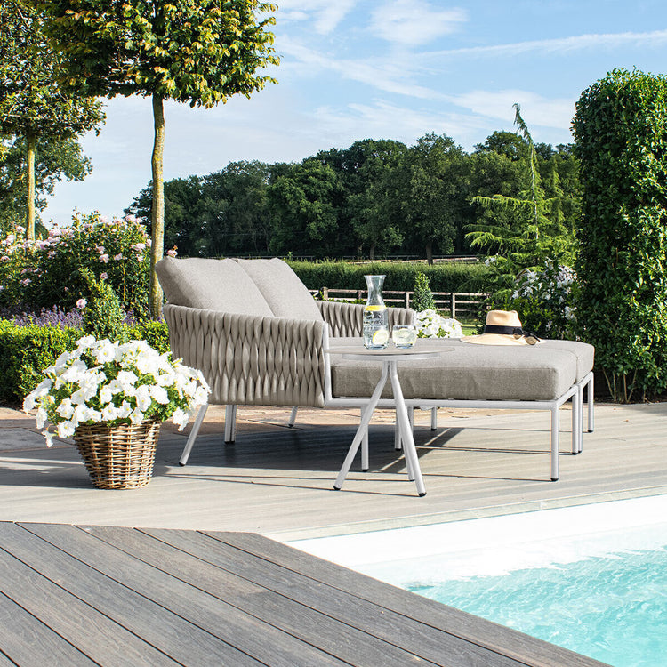 Maze Rattan - Marina Rope Weave Double Sunlounger Set