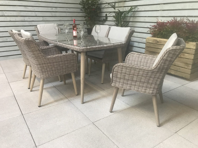Signature Weave - Rattan Rectangular Dining Table + 6 Chairs Set | Danielle | Dani0189