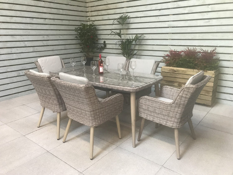 Signature Weave - Rattan Rectangular Dining Table + 6 Chairs Set | Danielle | Dani0189