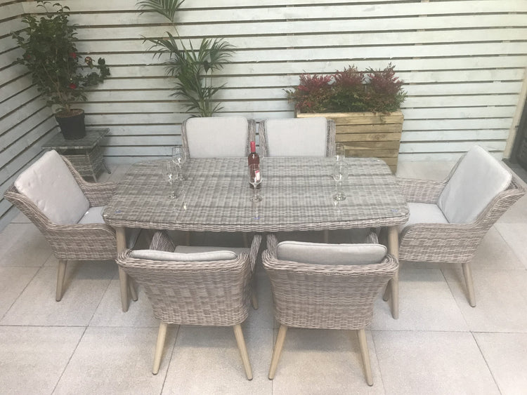 Signature Weave - Rattan Rectangular Dining Table + 6 Chairs Set | Danielle | Dani0189