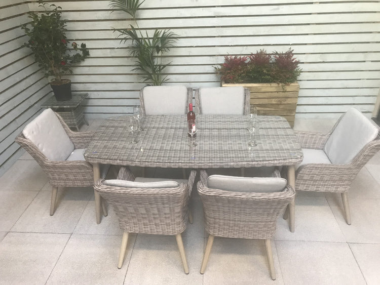 Signature Weave - Rattan Rectangular Dining Table + 6 Chairs Set | Danielle | Dani0189