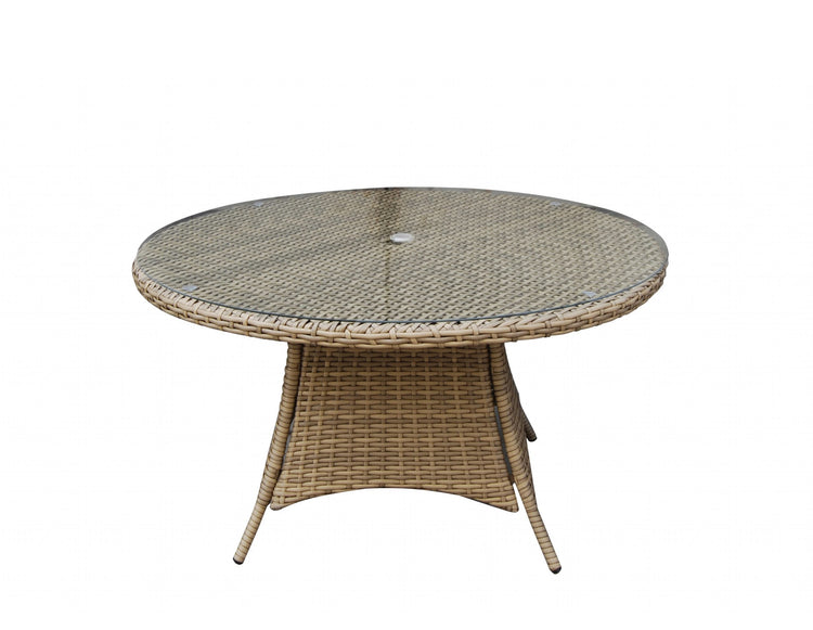 Signature Weave - Rattan Round 1m Table + 4 Stacking Chairs Set | Darcey | Darc0225_0191