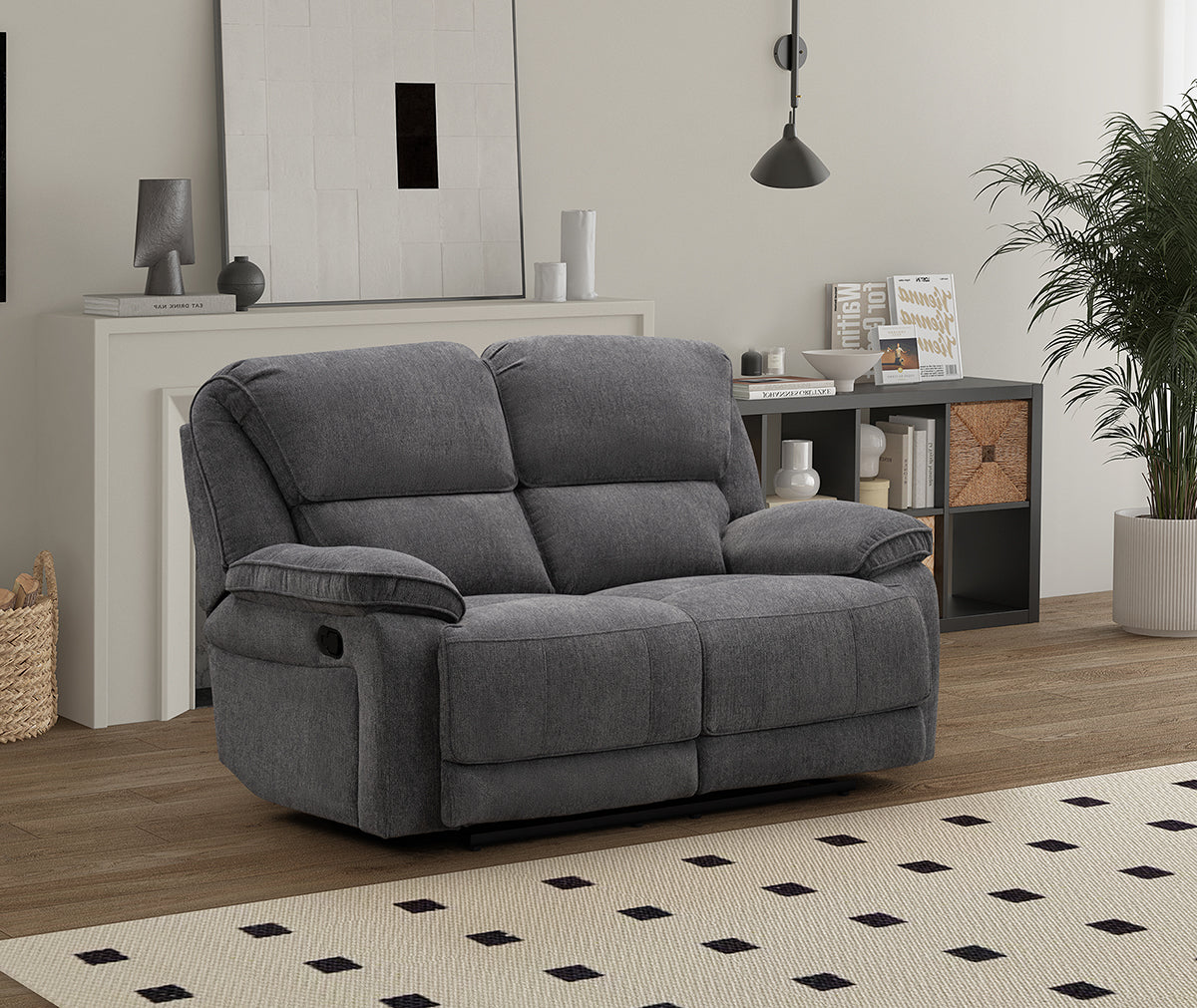 Douglas Grey Fabric Recliner Sofa Collection, Electric or Manual