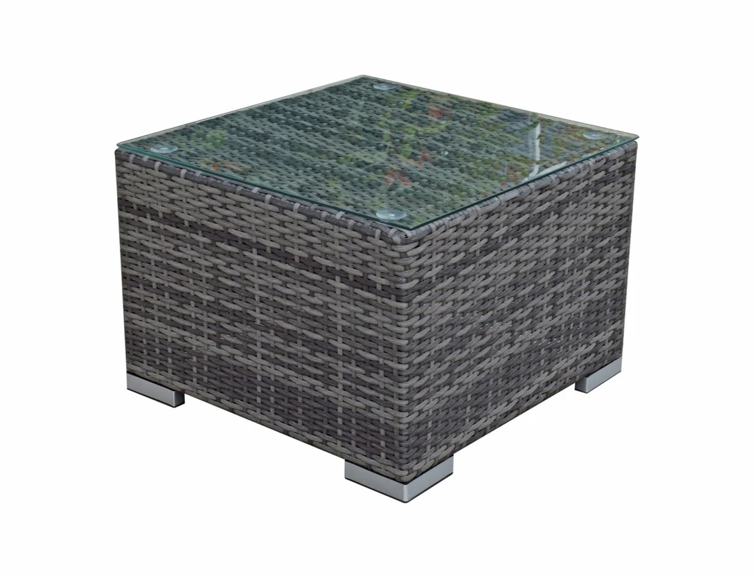 Jessica Grey Rattan Adjustable Sun Lounger Pair with Coffee Table