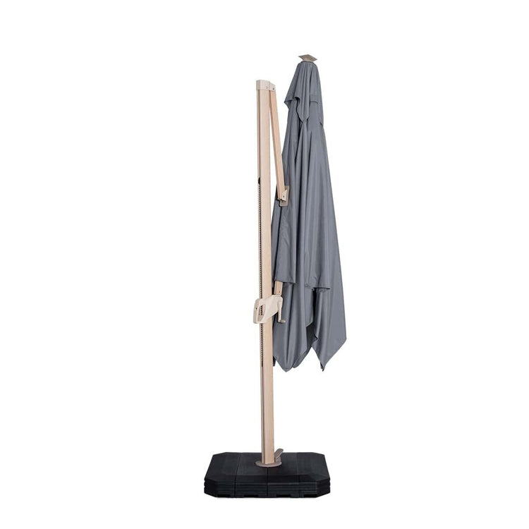 Homeflair -Zeus 3m Square Wood Effect Rotating Cantilever Parasol