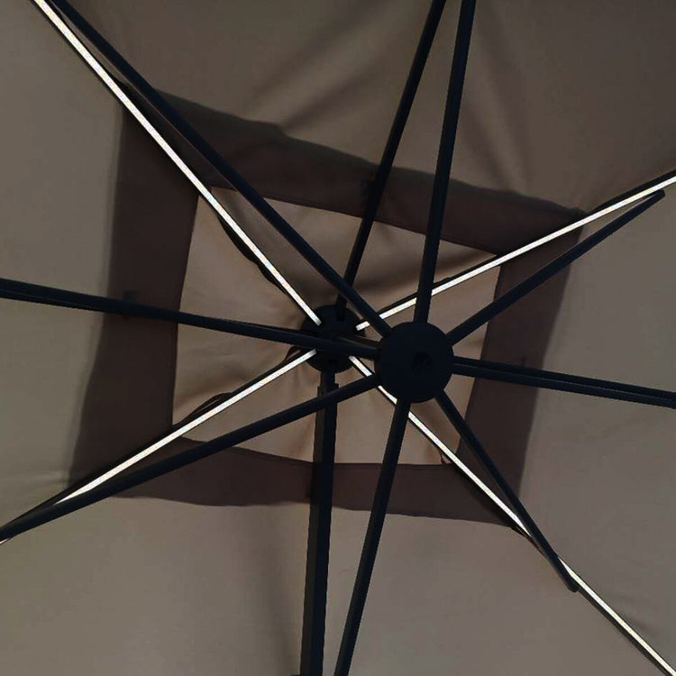 Homeflair - Atlas 2.4m x 3.3m Rotating Cantilever Parasol Beige