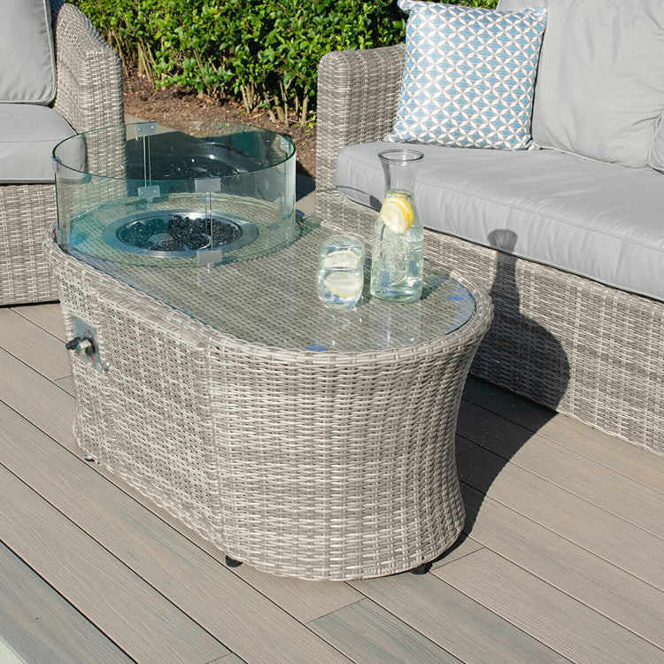 Homeflair - Oxford - Oval Fire Pit Coffee Table