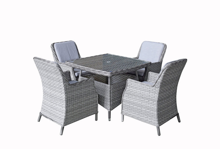 Signature Weave - Rattan Square Table + 4 Chairs set | Edwina | Edwi0294 _Edwi0296