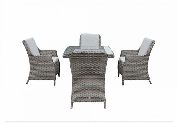 Signature Weave - Rattan Square Table + 4 Chairs set | Edwina | Edwi0294 _Edwi0296