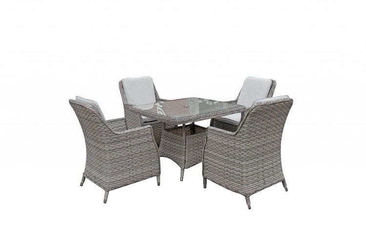 Signature Weave - Rattan Square Table + 4 Chairs set | Edwina | Edwi0294 _Edwi0296