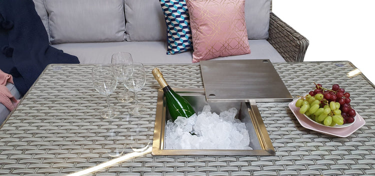 Signature Weave - Rattan Corner Dining sofa with Lift Table and Ice Bucket | Edwina | Edwi0317