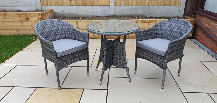 Signature Weave - Rattan Bistro Set + 2 Stacking Chairs | Emily | Emil0192_Emil0208