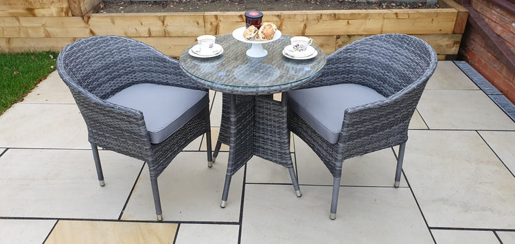 Signature Weave - Rattan Bistro Set + 2 Stacking Chairs | Emily | Emil0192_Emil0208