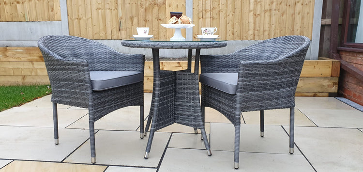 Signature Weave - Rattan Bistro Set + 2 Stacking Chairs | Emily | Emil0192_Emil0208