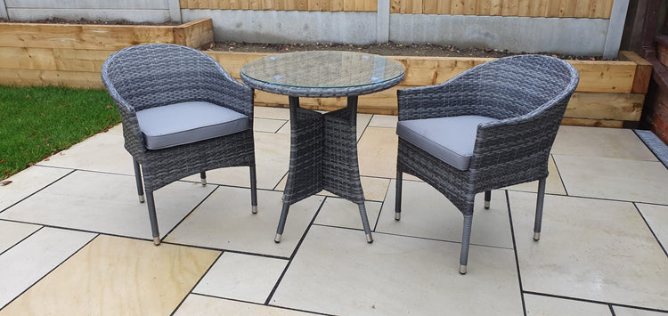 Signature Weave - Rattan Bistro Set + 2 Stacking Chairs | Emily | Emil0192_Emil0208