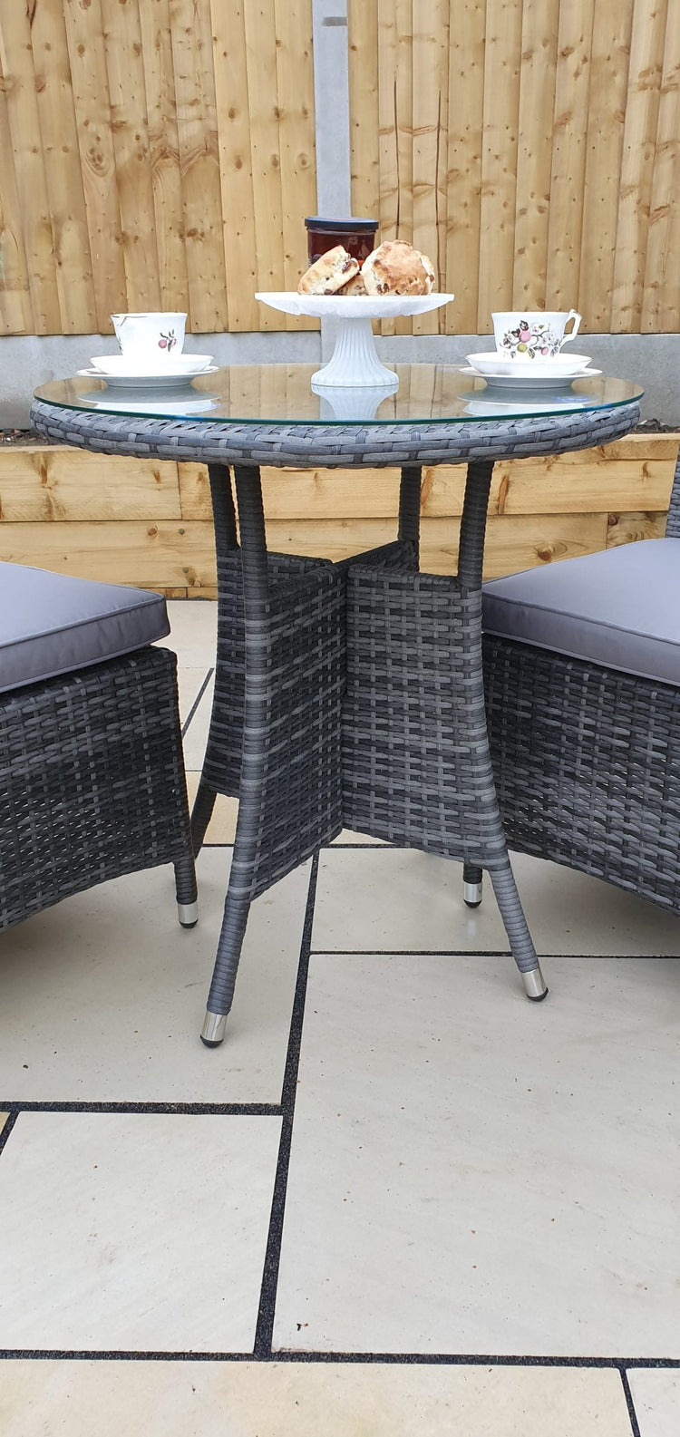 Signature Weave - Rattan Bistro Set with 2 Armless Chairs | Emily | Emil0192_Emil0209