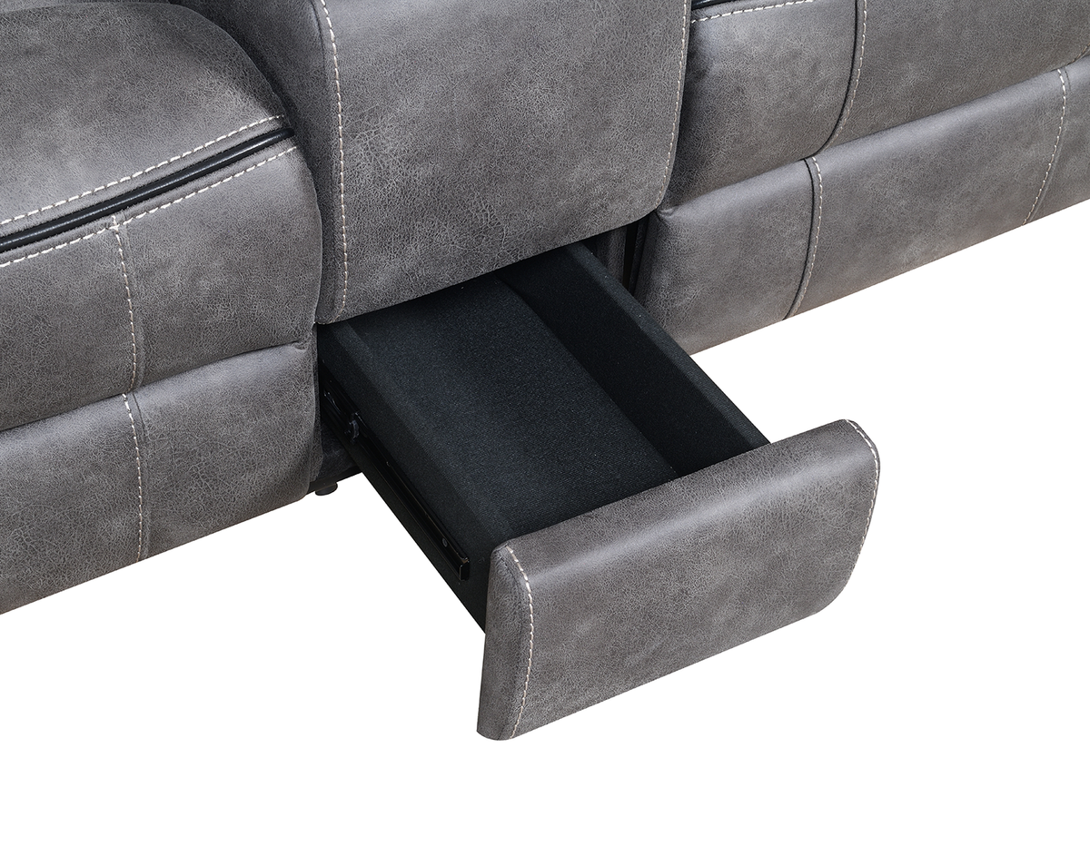 Gabrielle Tech Fabric 2 Seater Electric Recliner with Speakers & Cooler Cup Holders