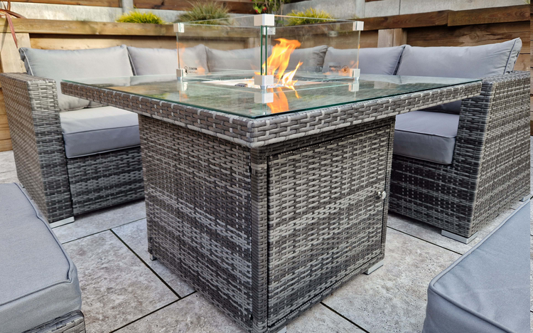 Georgia Rattan Grey Firepit Dining Corner Sofa | Geor0150_0433