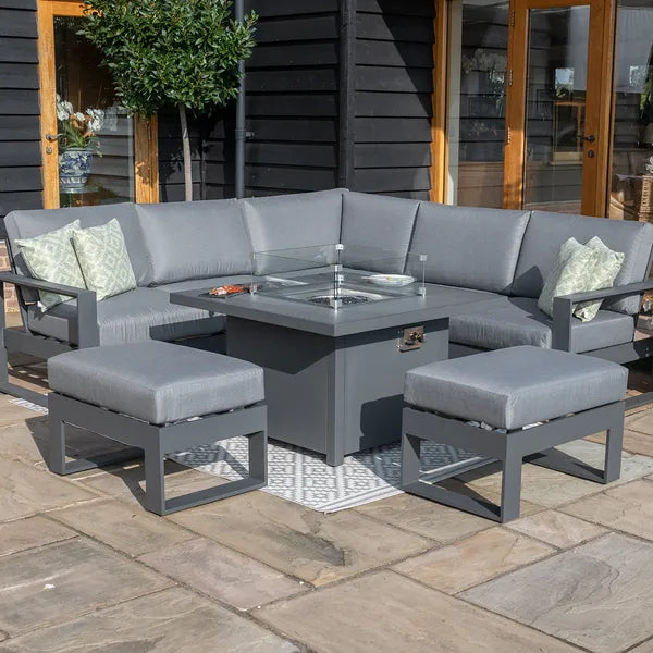 Maze Living -Amalfi Square Aluminium Corner Dining Set