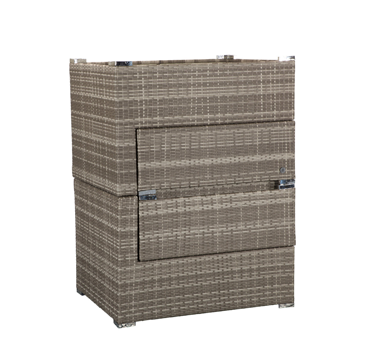 Harper Grey Rattan Modular Stacking Garden Sofa Set with Storage Side Table