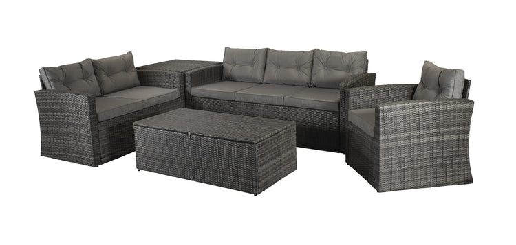 Signature Weave - Rattan Holly 5 Piece Sofa Set with Steel Frame in Grey | Holl0286