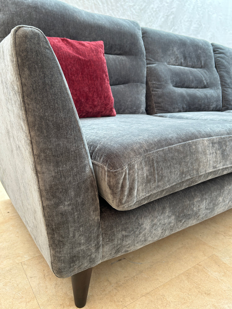 Ex-Display Lebus Skye Grey Fabric Corner with Footstool