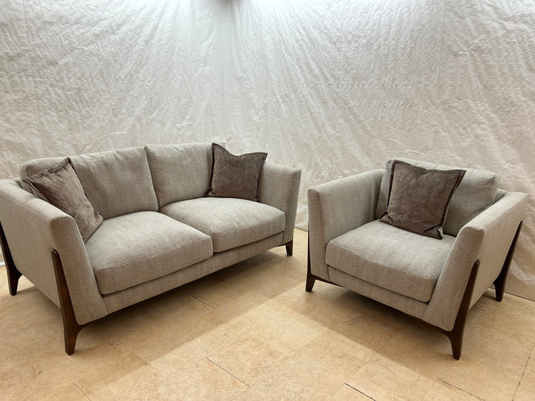 Ren Ex-Display Fabric 3 Seater Sofa + Chair