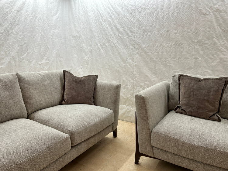 Ren Ex-Display Fabric 3 Seater Sofa + Chair