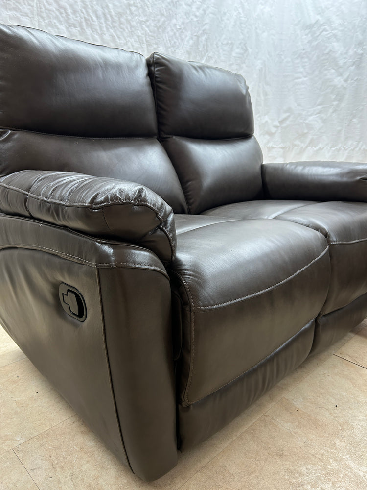 Ex-Display Capri Brown Leather Manual Recliner 3 + 2 Seater Sofas