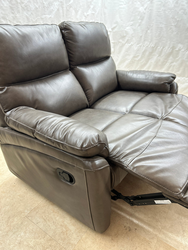 Ex-Display Capri Brown Leather Manual Recliner 3 + 2 Seater Sofas