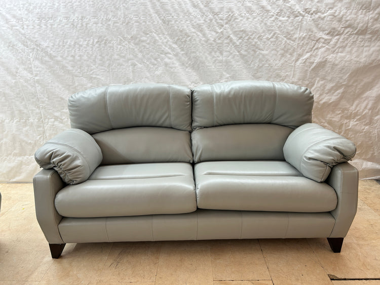 Ex-Display Austin Grey Leather 3 Seater + 2 Chairs Sofa Set | EXAUS