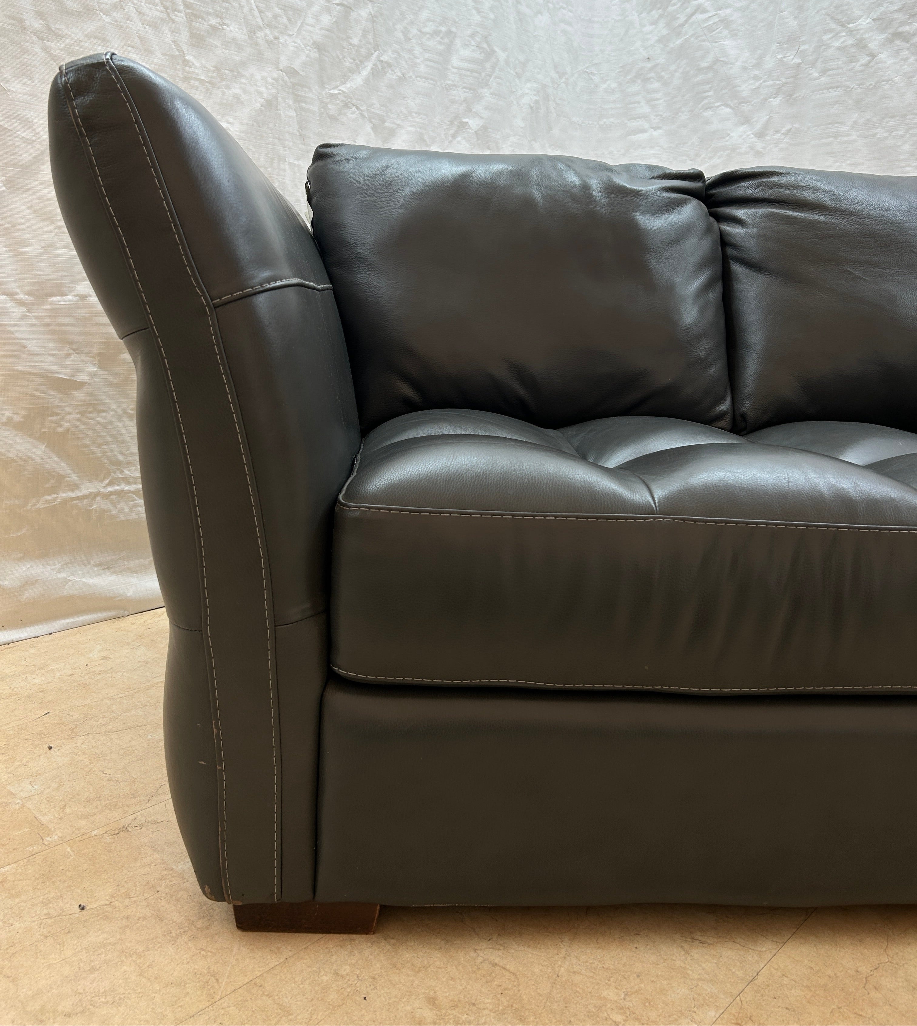 Gordon Ex-Display Deep Grey Leather 2 Seater Sofa | EX088