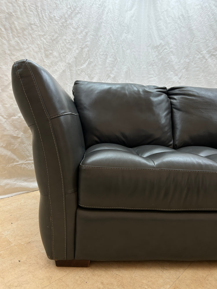 Gordon Ex-Display Deep Grey Leather 2 Seater Sofa | EX088