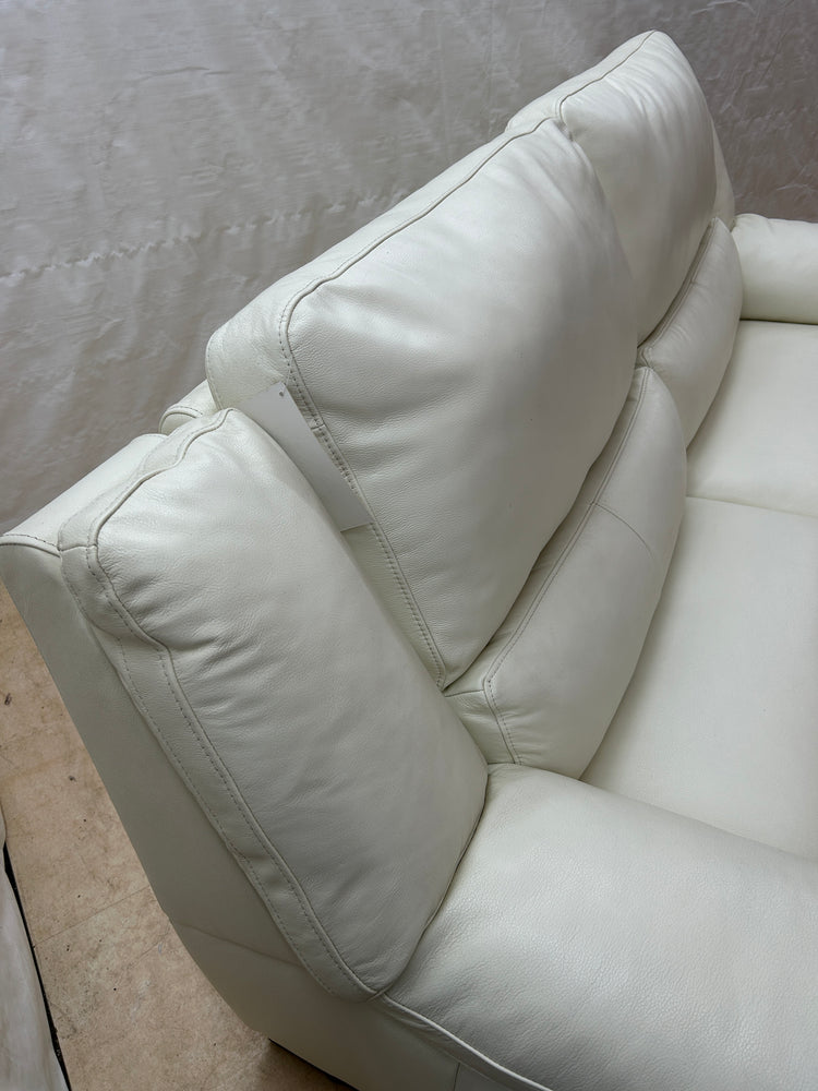 Ex-Display Fallon Cream Leather 3 Seater Sofa