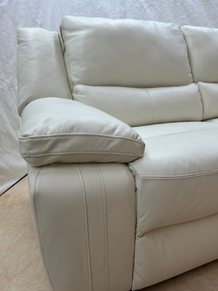 Ex-Display Fallon Cream Leather 3 Seater Sofa