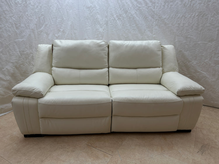 Ex-Display Fallon Cream Leather 3 Seater Sofa