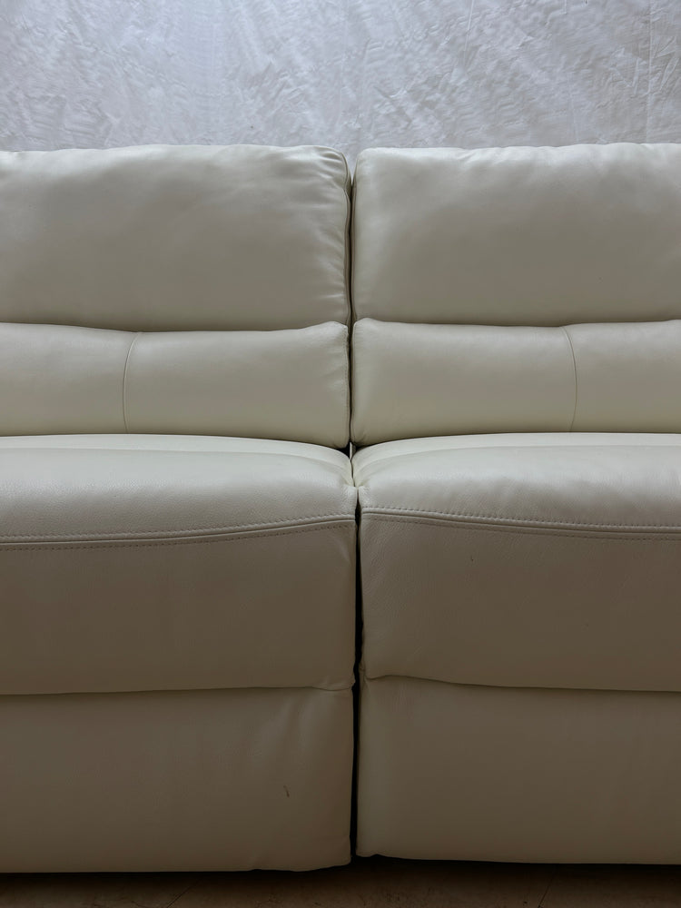 Ex-Display Fallon Cream Leather 3 Seater Sofa