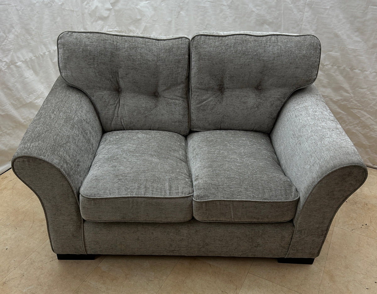 Ex-Display Ken Grey Shimmer Fabric 2 Seater Sofa