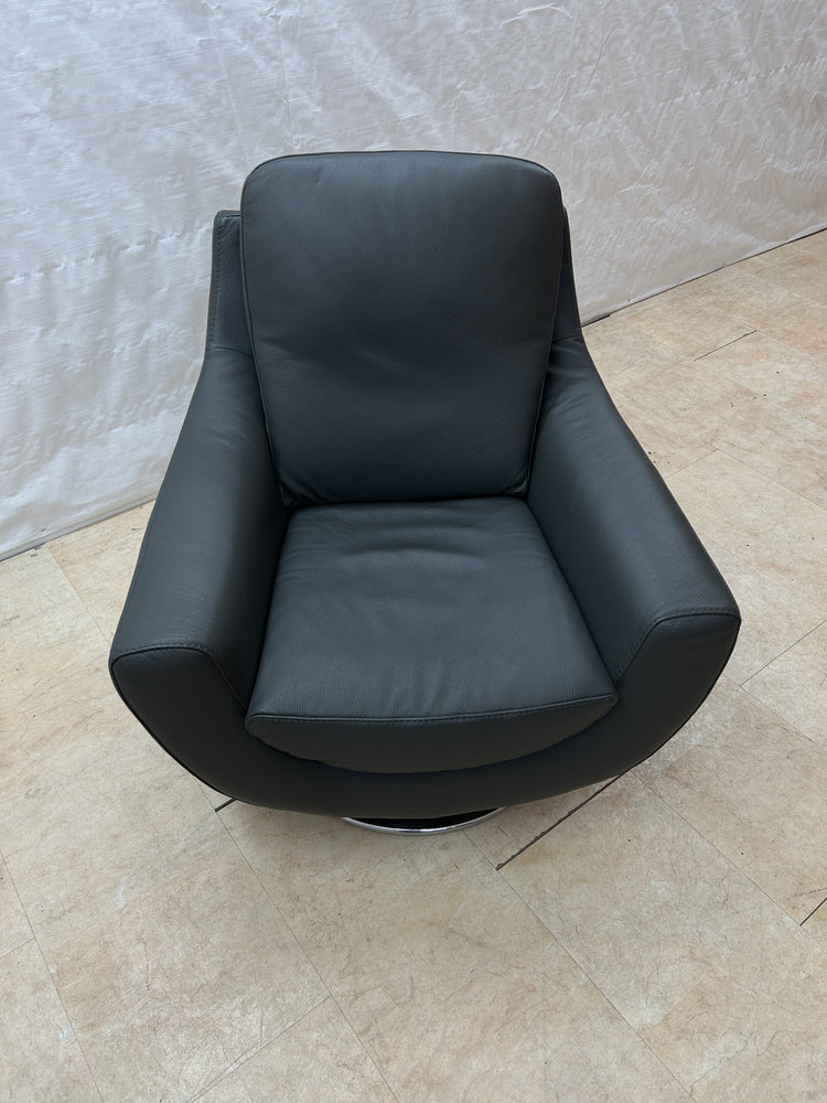 Ex-Display Noto Dark Grey Leather Swivel Chair